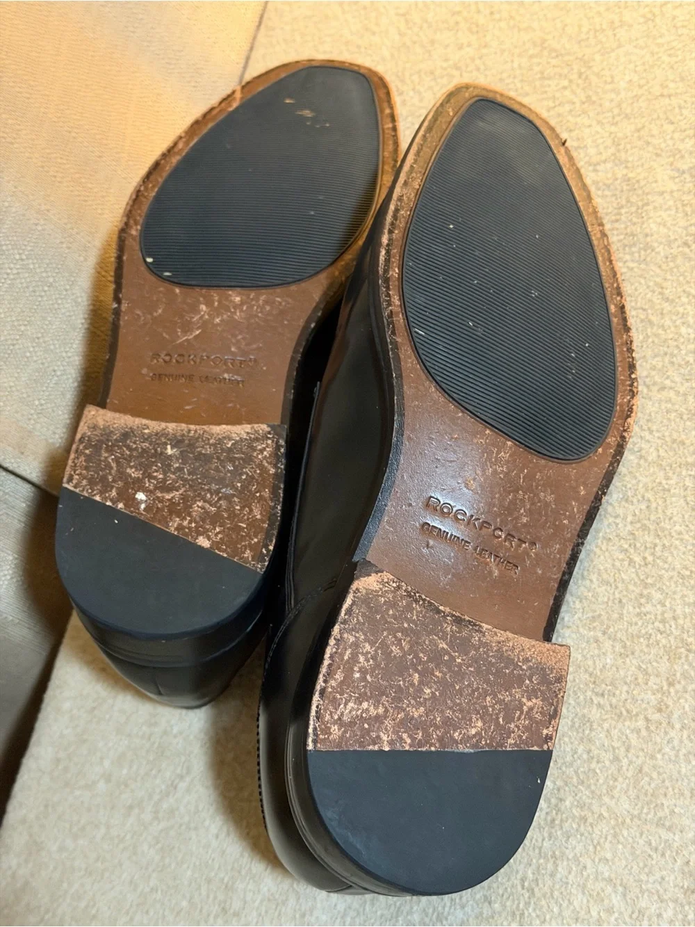 Rockport Black Leather Derby Dress Shoes